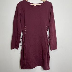 Silence + Noise Cinched Waist Long Sleeve Dress M